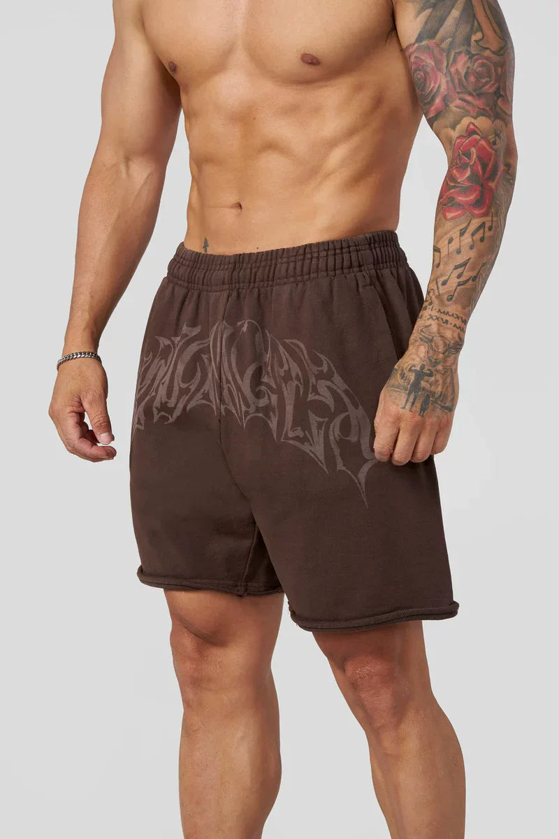 American trendy brand YOONGLA fitness letter shorts loose oversized jogging casual running loop shorts