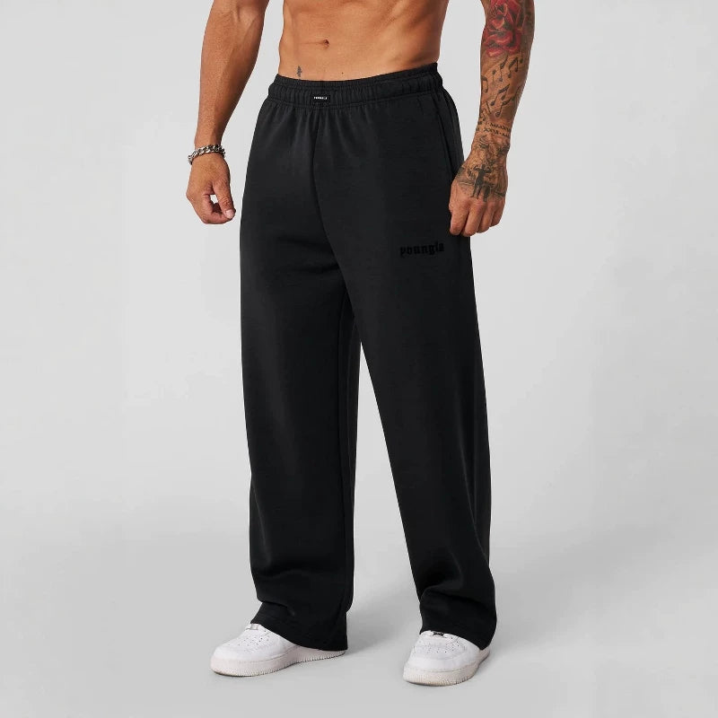 American fashion brand YOUNG LA sports wide leg straight leg sweatpants, versatile fitness printed casual pants, cross-border foreign trade