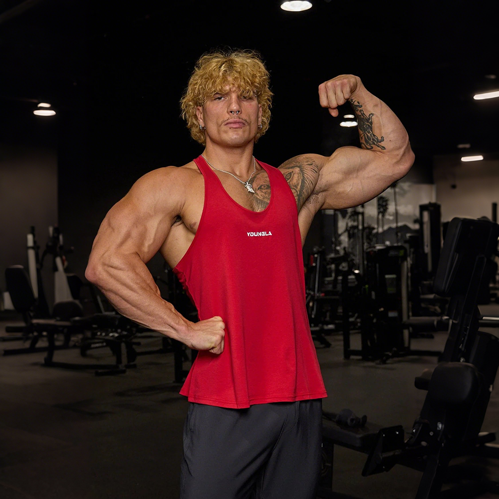 New American fashion brand YOUNG LA casual breathable iron tank top for running, sports, fitness training, sleeveless top