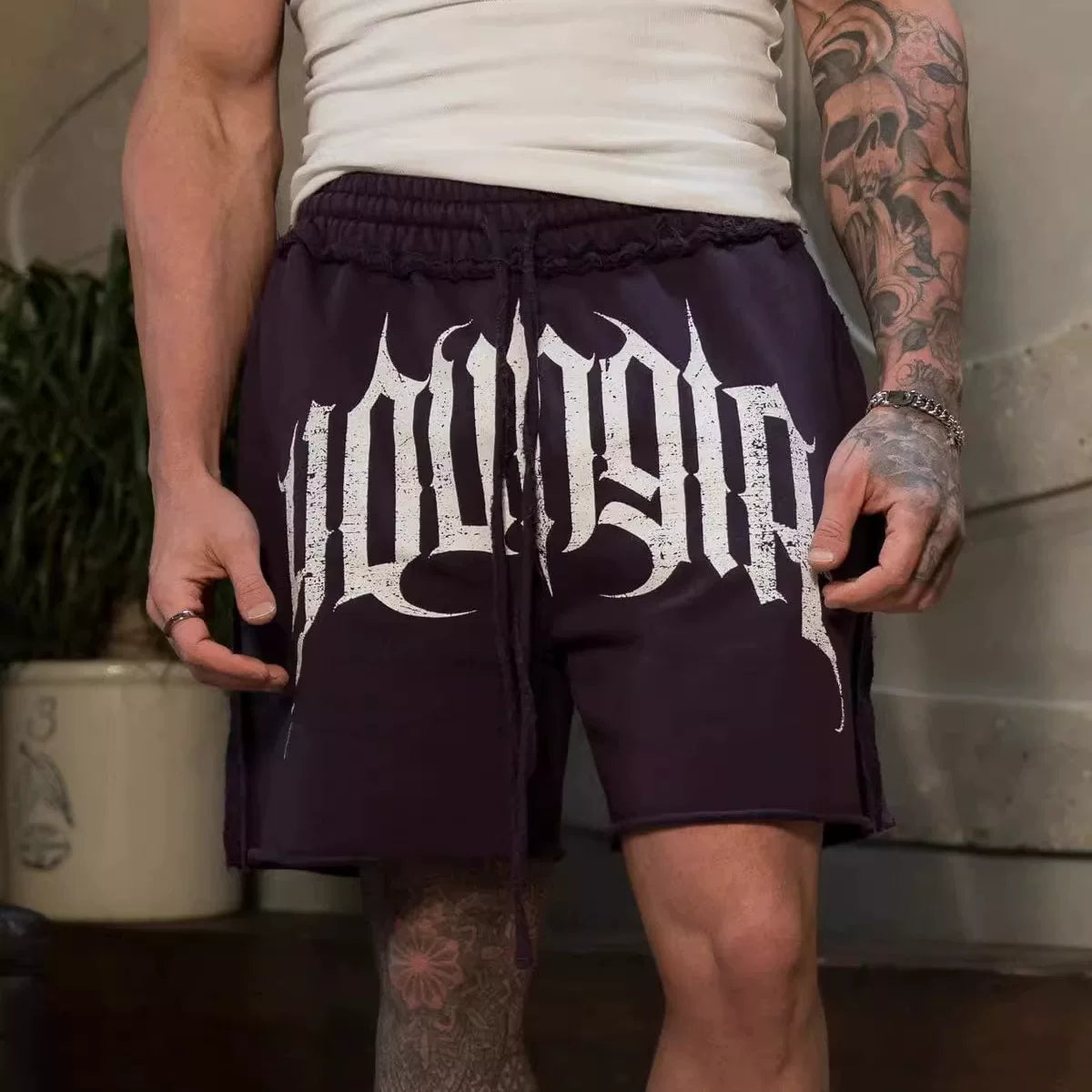 European and American trendy brand YOUNG LA casual shorts men's cotton trendy versatile fitness jogging sports basketball shorts