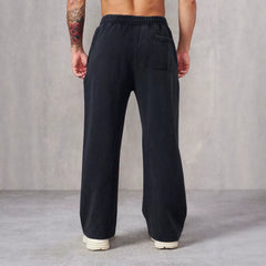 European and American fashion brand YOUNG LA men's straight leg sports pants, American jogging and fitness training embroidery casual long pants