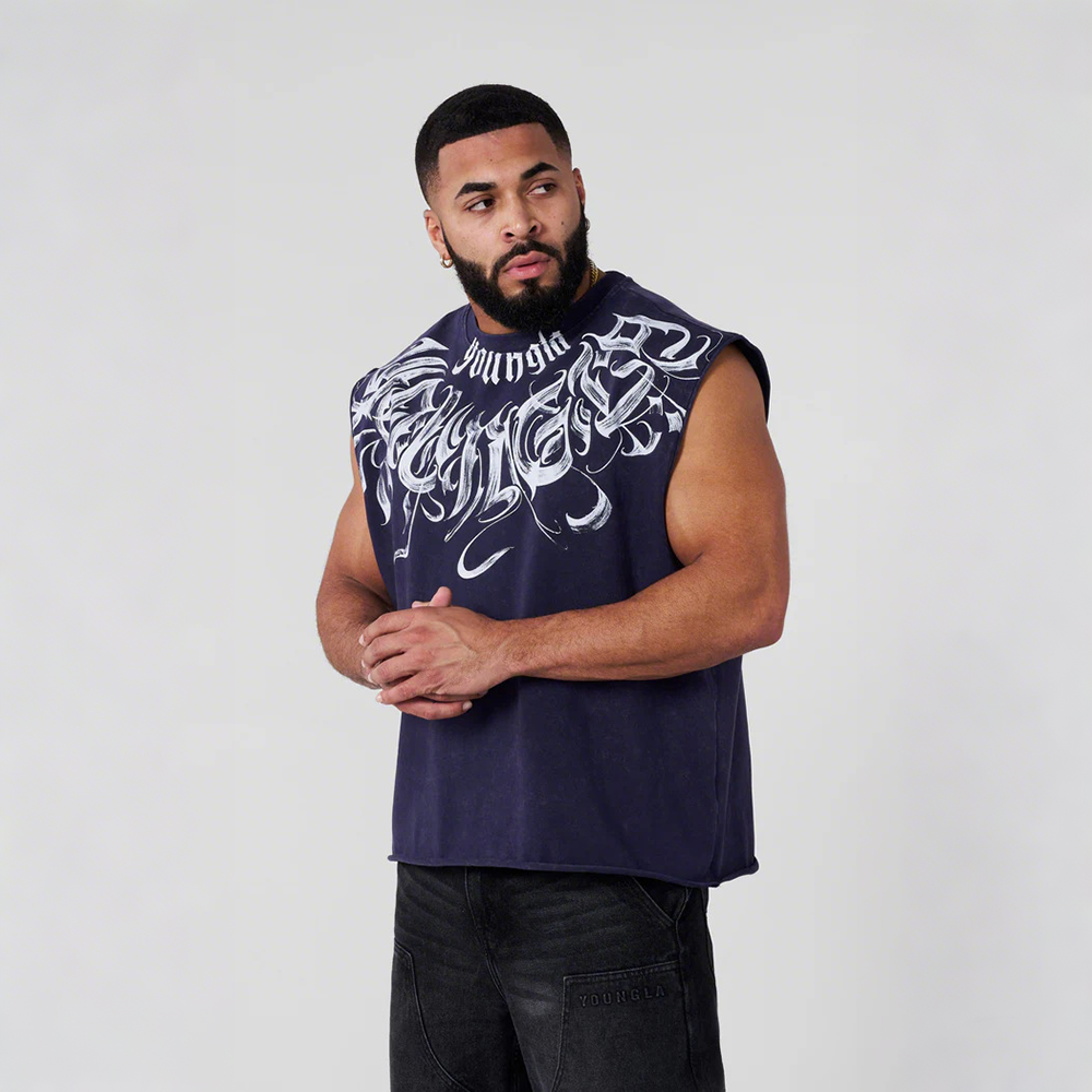 Cross border foreign trade, European and American trendy brand YOONGLA, jogging and fitness vest, fashionable and casual trend sleeveless T-shirt
