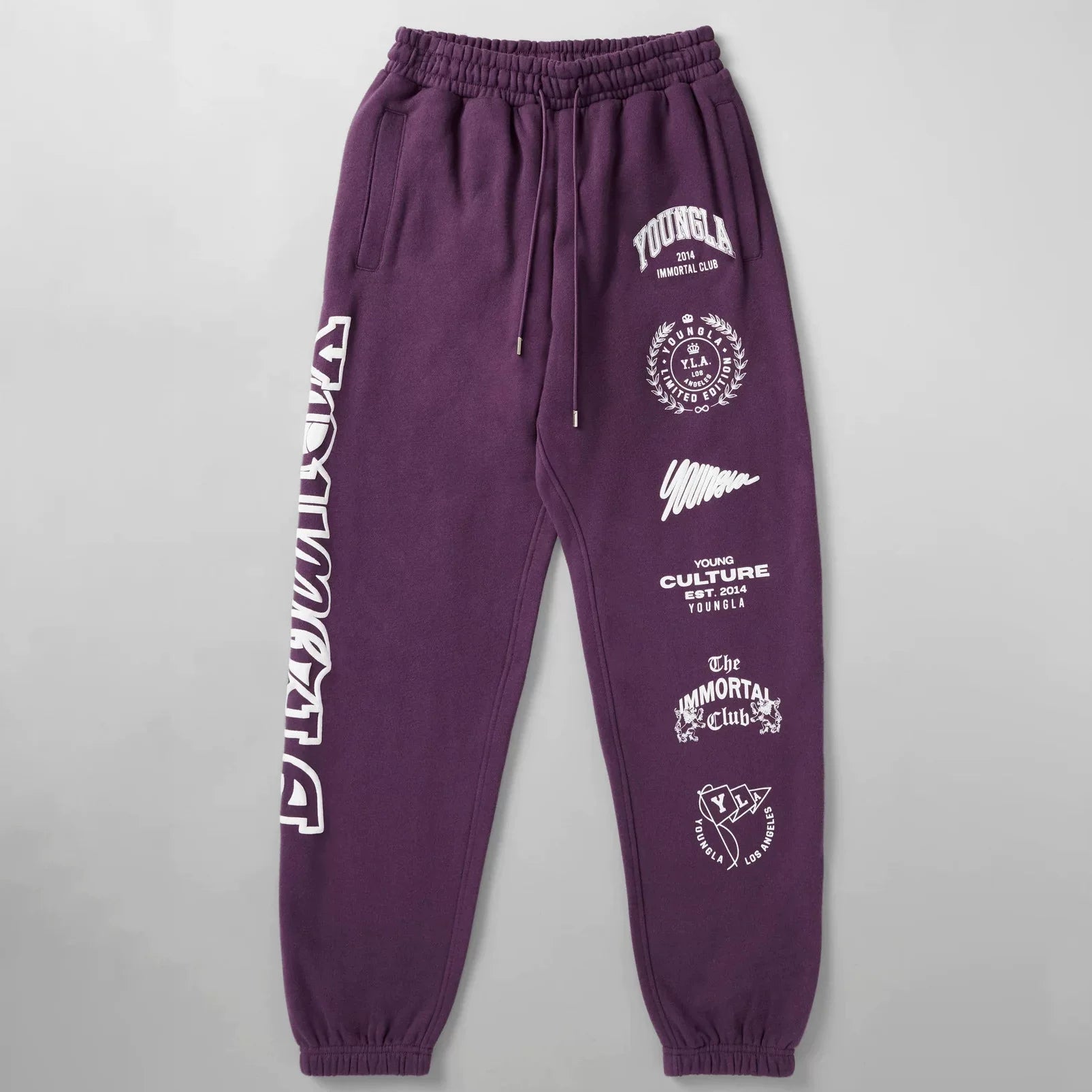 Cross-border foreign trade European and American trendy brand youngLa sports trousers American muscle fitness exercise casual foot trousers