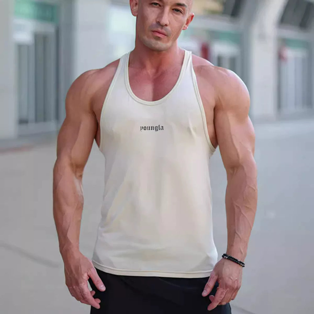 New summer running sleeveless vest, casual, breathable, elastic, muscle fitness, iron top, cross-border foreign trade