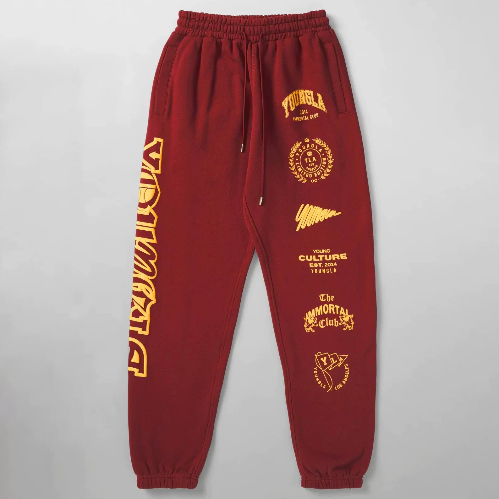 Cross-border foreign trade European and American trendy brand youngLa sports trousers American muscle fitness exercise casual foot trousers