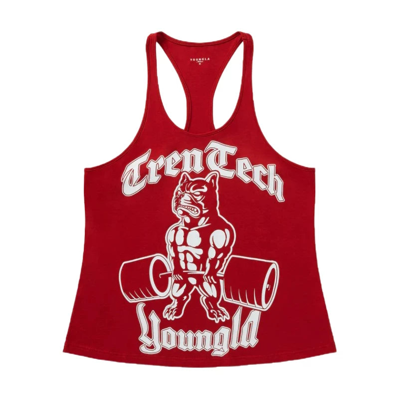 New American Fitness Training I-shaped Tank Top for Men's Sports Hurdles Sleeveless Casual Loose Running Shoulder Tank Top