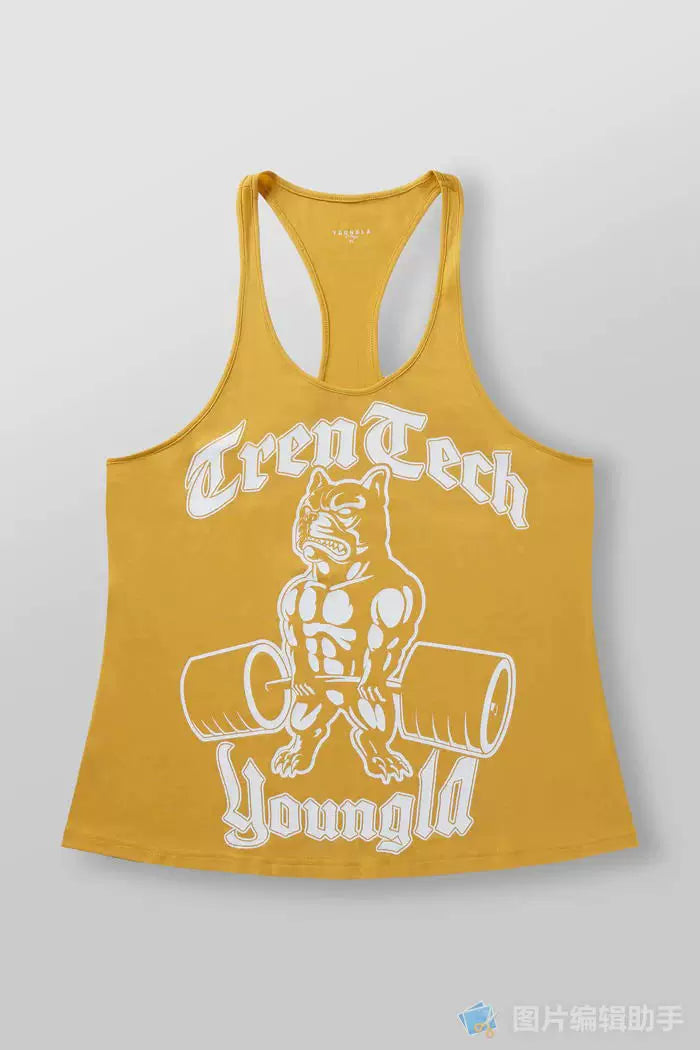 New American Fitness Training I-shaped Tank Top for Men's Sports Hurdles Sleeveless Casual Loose Running Shoulder Tank Top
