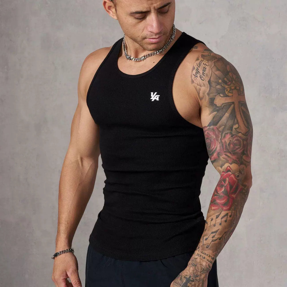 European and American trendy brand YOUNG LA new knitted ice silk ribbed sports fitness vest, running basketball training top