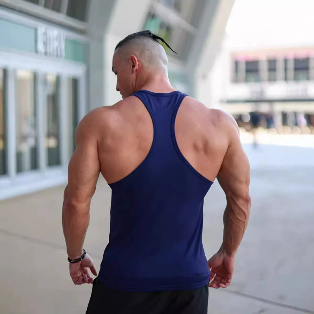 New summer running sleeveless vest, casual, breathable, elastic, muscle fitness, iron top, cross-border foreign trade