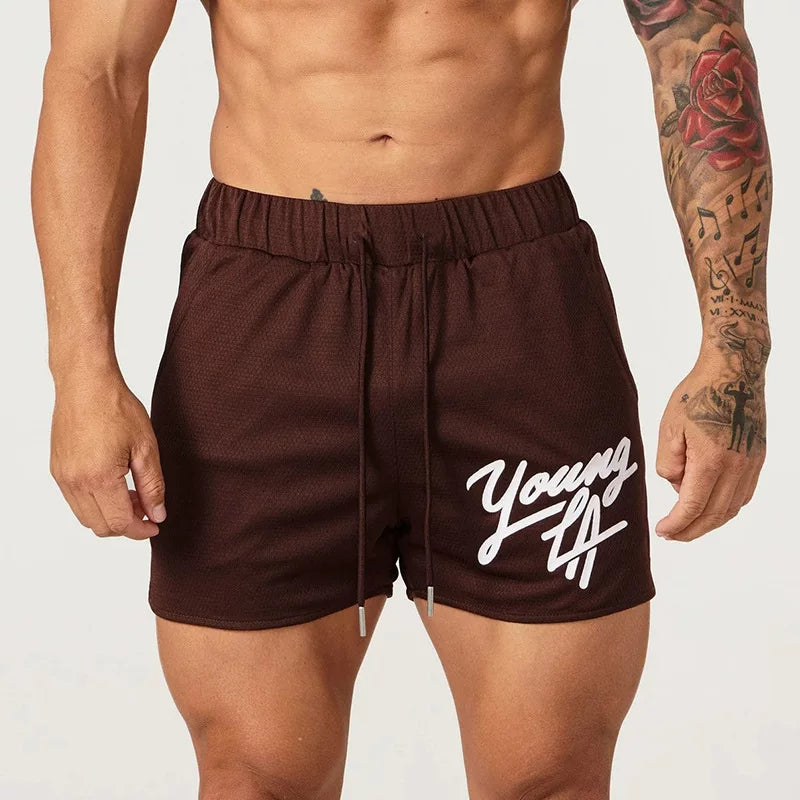 American fashion brand Y0UNGLA shorts for foreign trade summer new trend fitness running sports basketball pants quarter pants