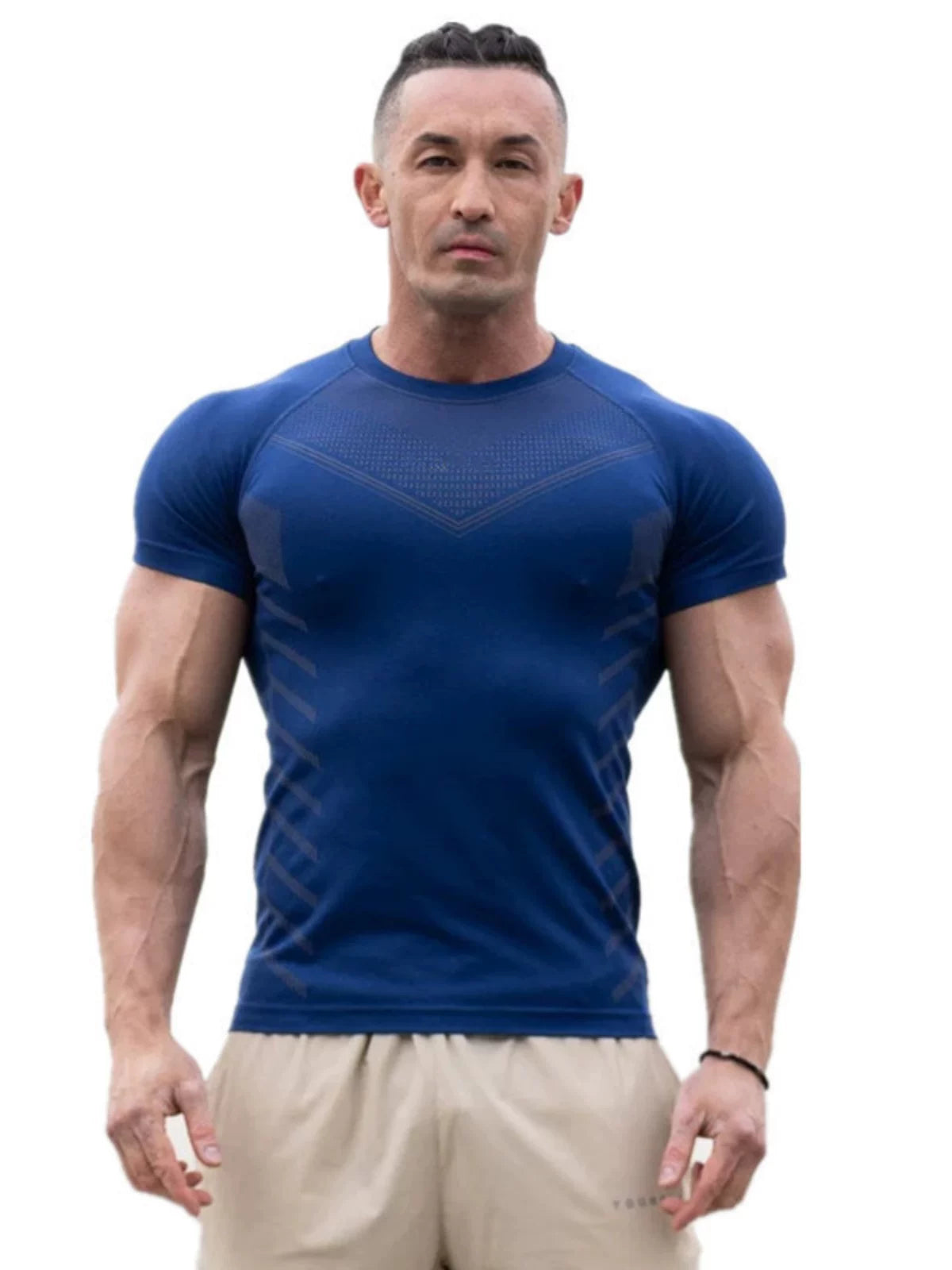 European and American trendy brand Youngla fitness clothes, sports t-shirts, high elasticity training muscle tight fitting clothes, men's short sleeves, cross-border foreign trade