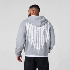 American fashion brand YOUNG LA hooded sweatshirt, fashionable jogging, casual fitness, running, zipper cardigan jacket