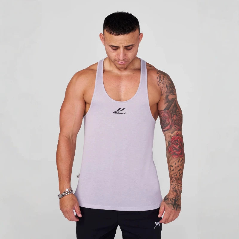 European and American trendy brand YOONGLA men's sleeveless vest fitness suit quick drying elastic exercise training running fitness top