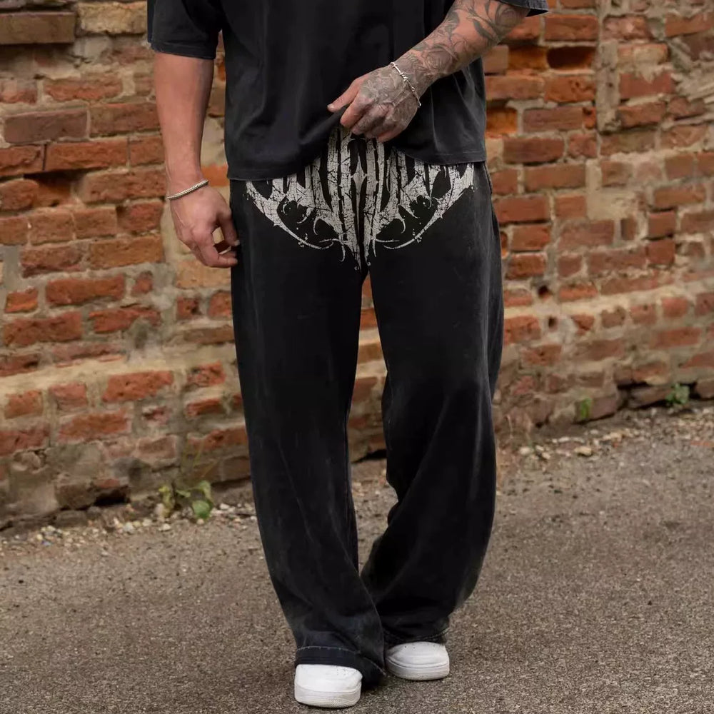 New American fashion brand YOUNG LA fitness training casual loose straight leg pants men's jogging sports pants foreign trade