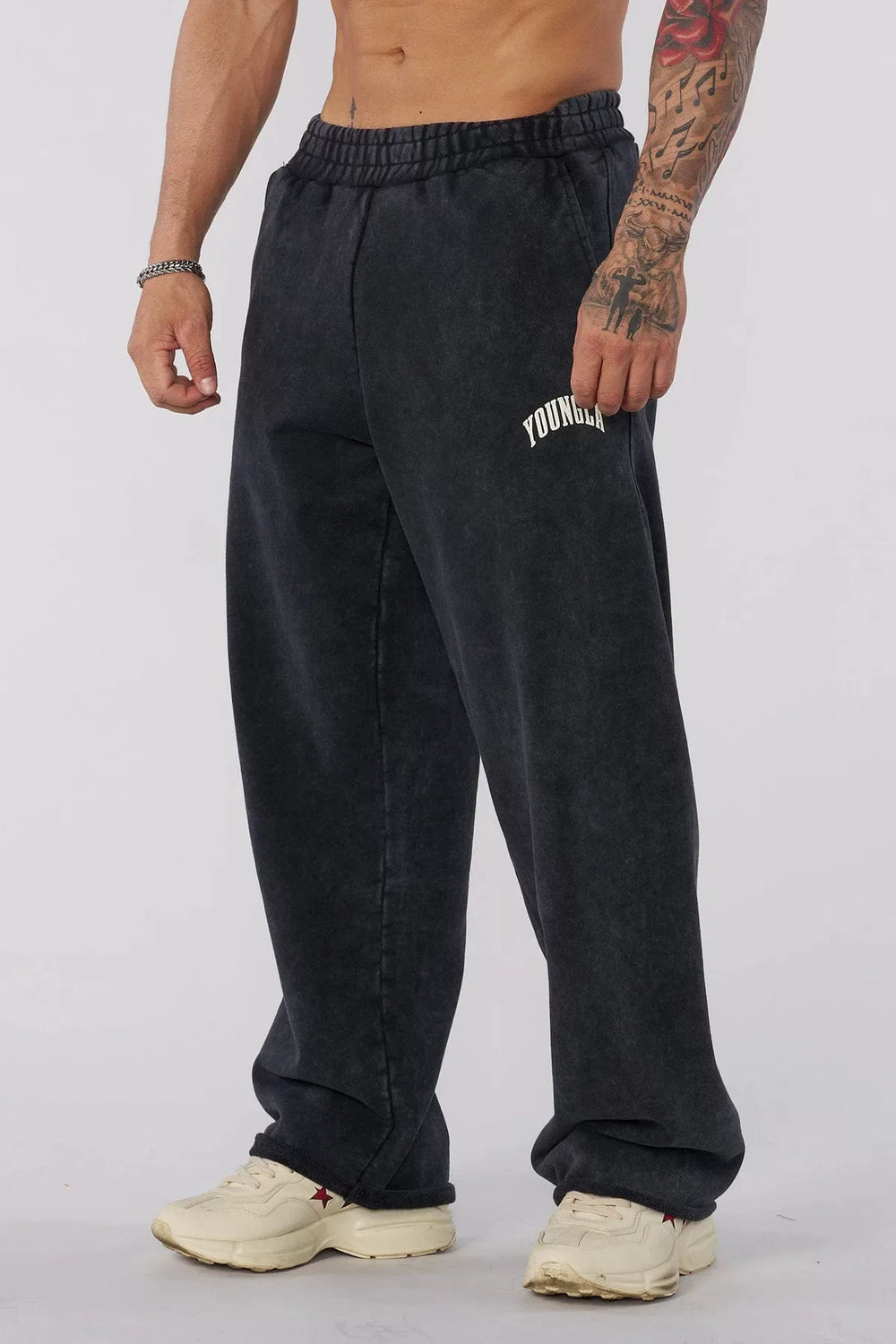 European and American new trendy brand YOUNG LA, slow runners, sports straight leg pants, casual fitness training, loose pants for men