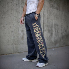 European and American trendy brand YOUNG LA sports straight leg pants American men's fitness training outdoor casual loose pants