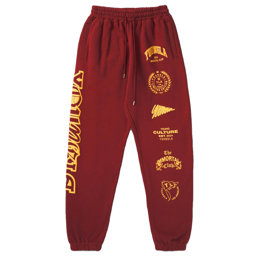 Cross-border foreign trade European and American trendy brand youngLa sports trousers American muscle fitness exercise casual foot trousers