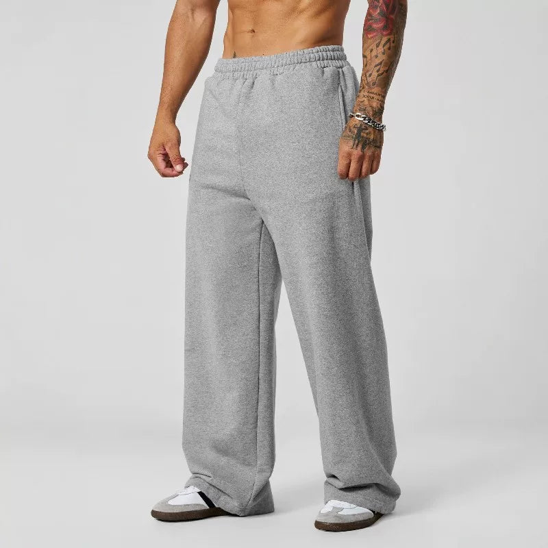 American fashion brand YOONGLA fitness straight leg pants, jogging training, tied rope, casual loose straight leg pants