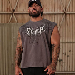 American fashion brand YOUNG LA fitness loose vest for runners, leisure risks, cotton trendy sleeveless top