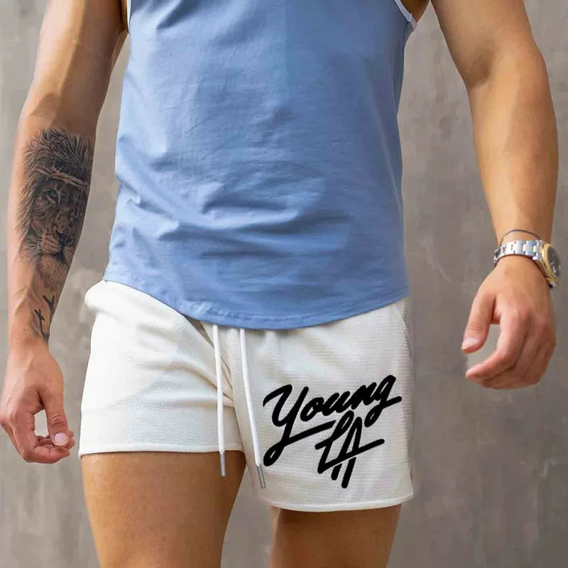 American fashion brand Y0UNGLA shorts for foreign trade summer new trend fitness running sports basketball pants quarter pants