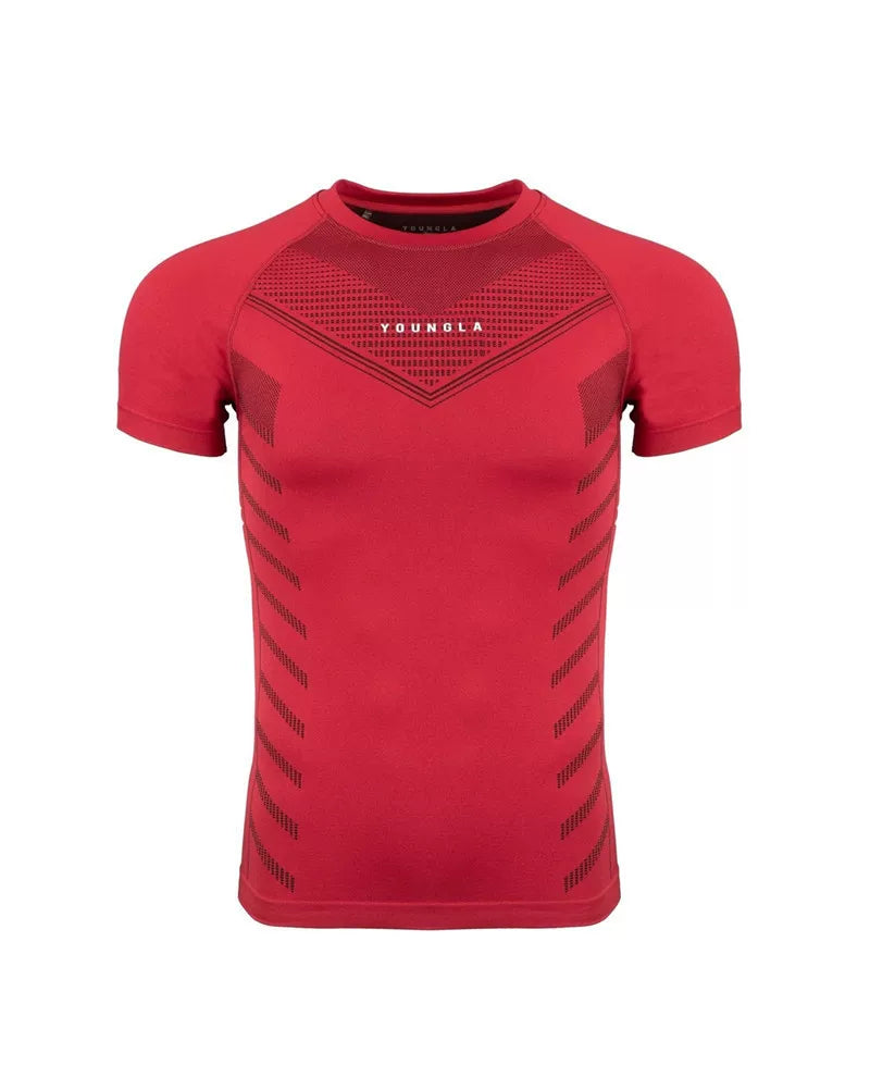 European and American trendy brand Youngla fitness clothes, sports t-shirts, high elasticity training muscle tight fitting clothes, men's short sleeves, cross-border foreign trade