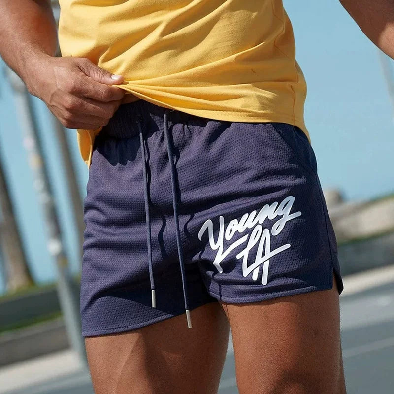American fashion brand Y0UNGLA shorts for foreign trade summer new trend fitness running sports basketball pants quarter pants