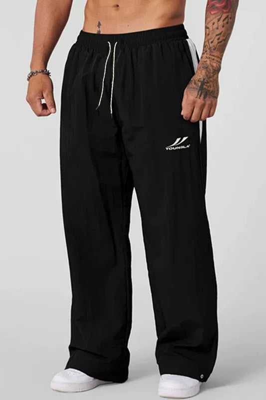 American fashion brand YOUNGLA splicing loose sports pants European and American fitness training trend casual pants cross-border