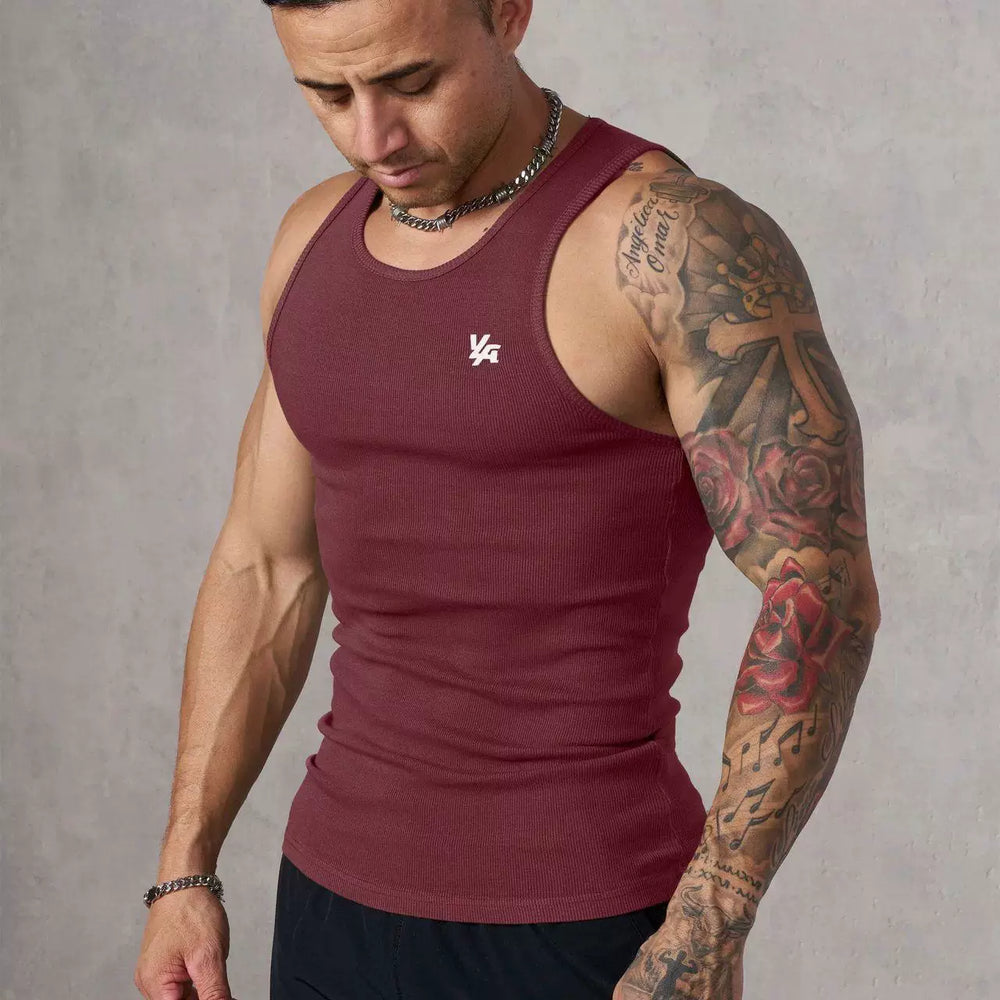 European and American trendy brand YOUNG LA new knitted ice silk ribbed sports fitness vest, running basketball training top