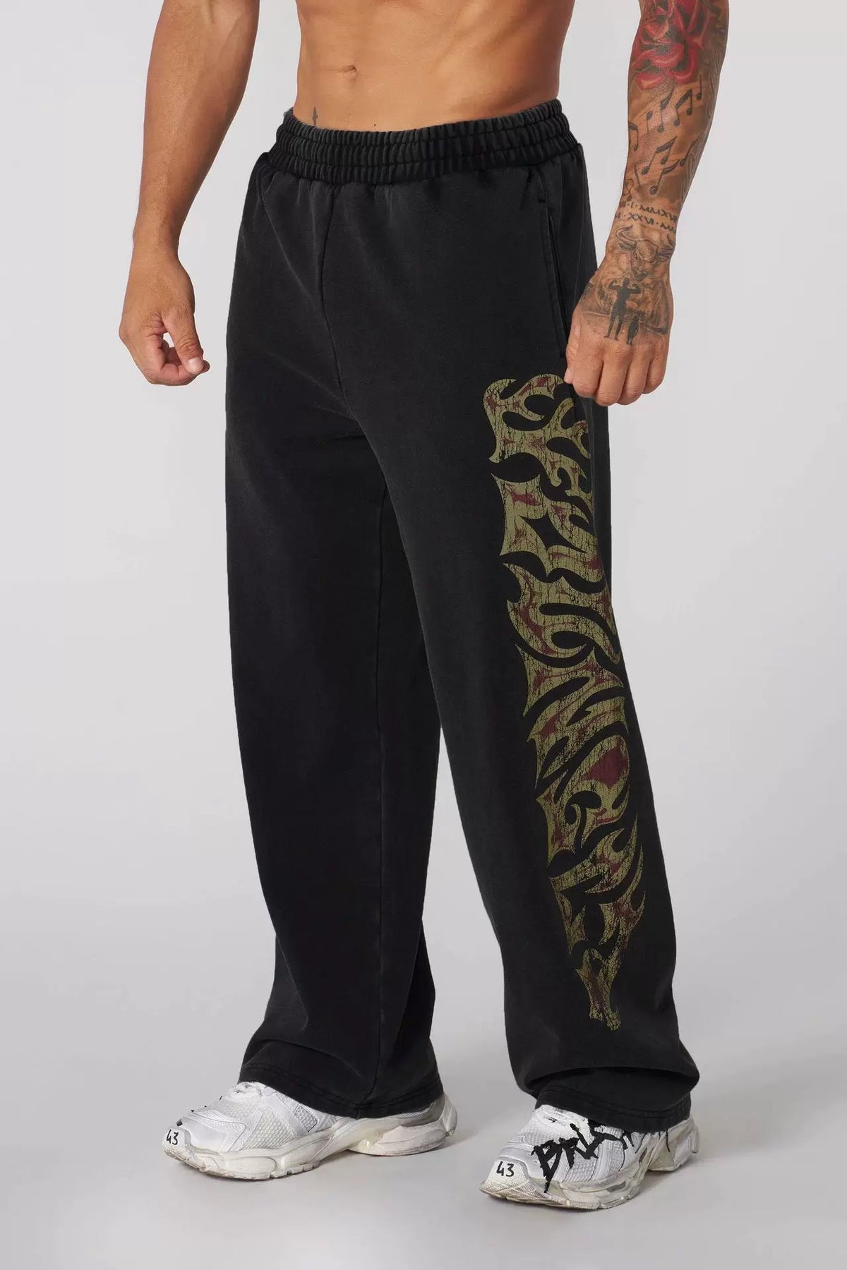 European and American trendy brand YOUNG LA sports straight leg pants American men's fitness training outdoor casual loose pants