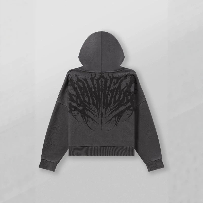 Autumn and winter new American fashion brand YOUNG LA sports hooded sweatshirt men's looped cotton jogging casual top jacket