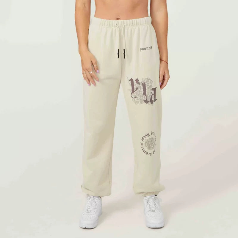 Cross border foreign trade American style trendy brand YOUNG LA fitness jogger sports European and American casual looped cotton leg tied pants
