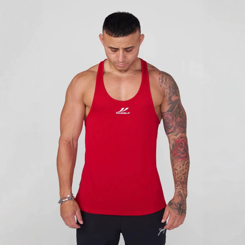 European and American trendy brand YOONGLA men's sleeveless vest fitness suit quick drying elastic exercise training running fitness top