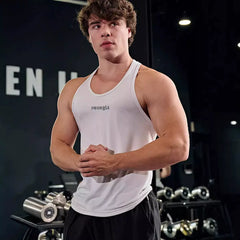 New summer running sleeveless vest, casual, breathable, elastic, muscle fitness, iron top, cross-border foreign trade