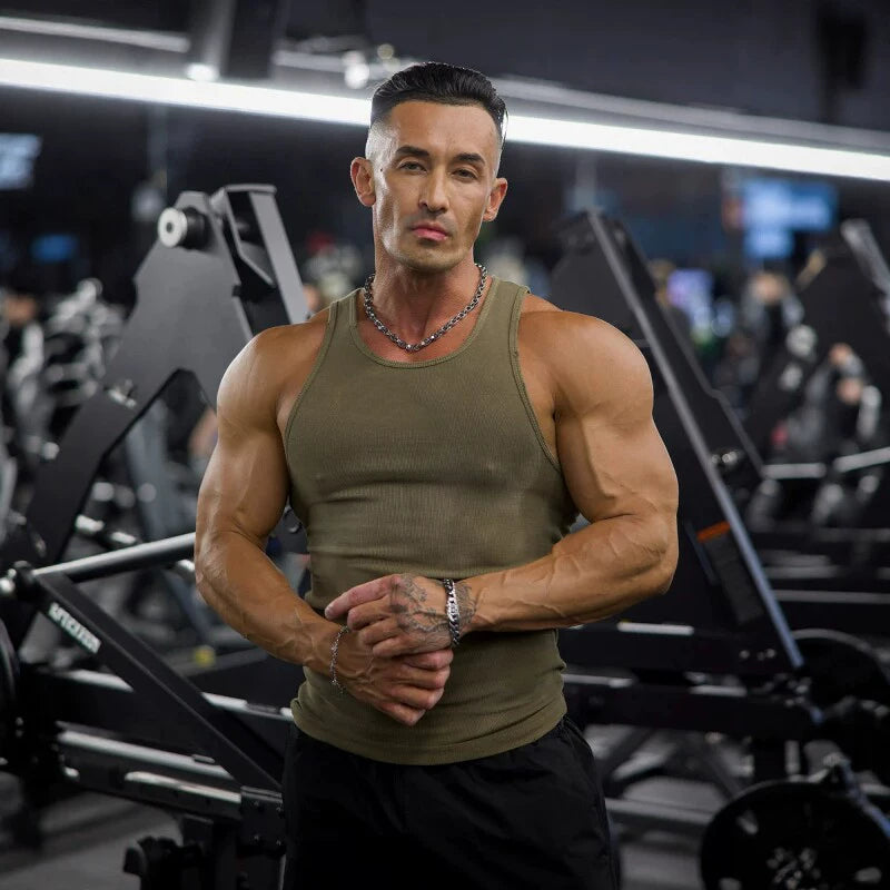 American trendy brand YOONGLA fitness vest for runners, men's quick drying, breathable, elastic training sleeveless top