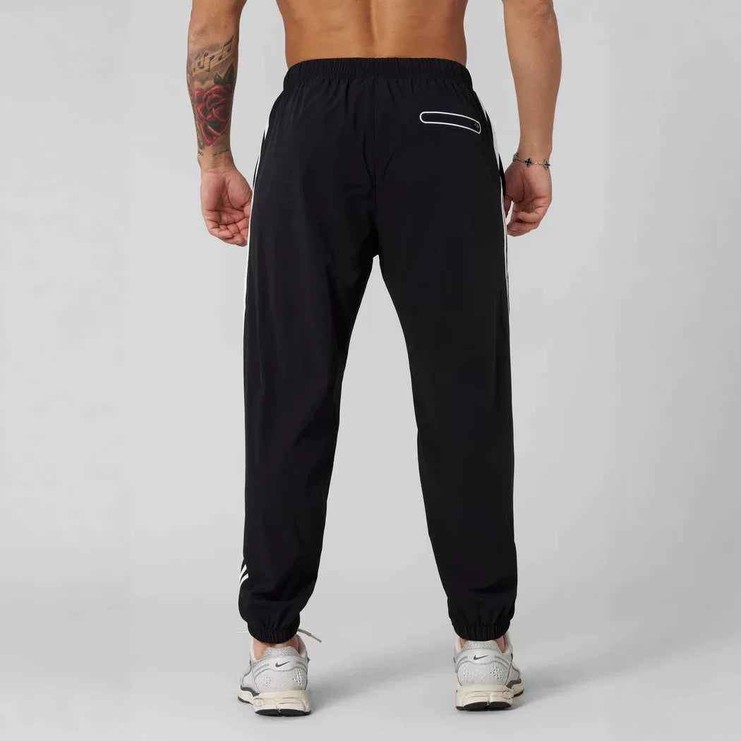 American trend YONGLA striped sports pants for fitness training, quick drying, breathable, elastic, casual pants for men, foreign trade