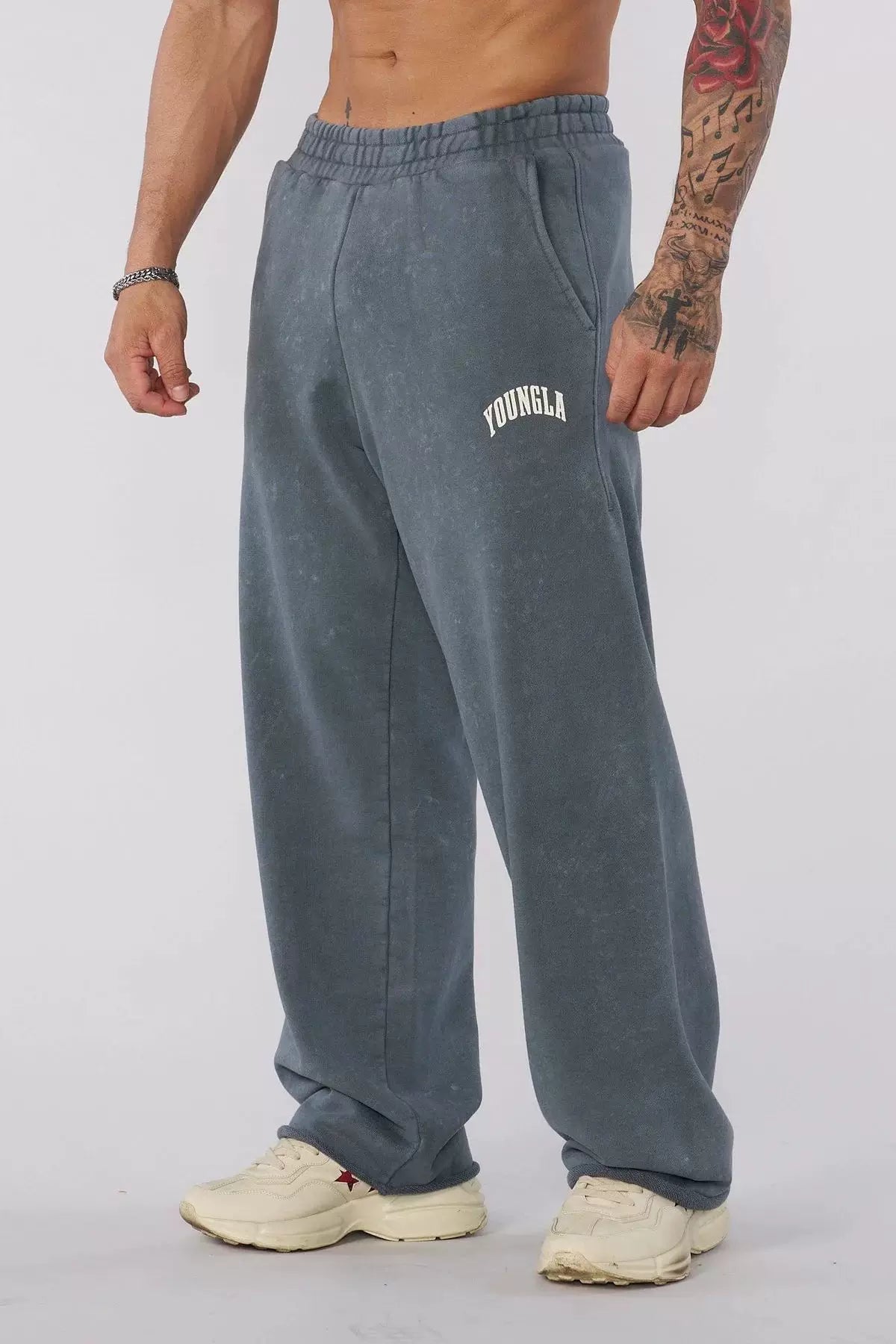 European and American new trendy brand YOUNG LA, slow runners, sports straight leg pants, casual fitness training, loose pants for men (2)