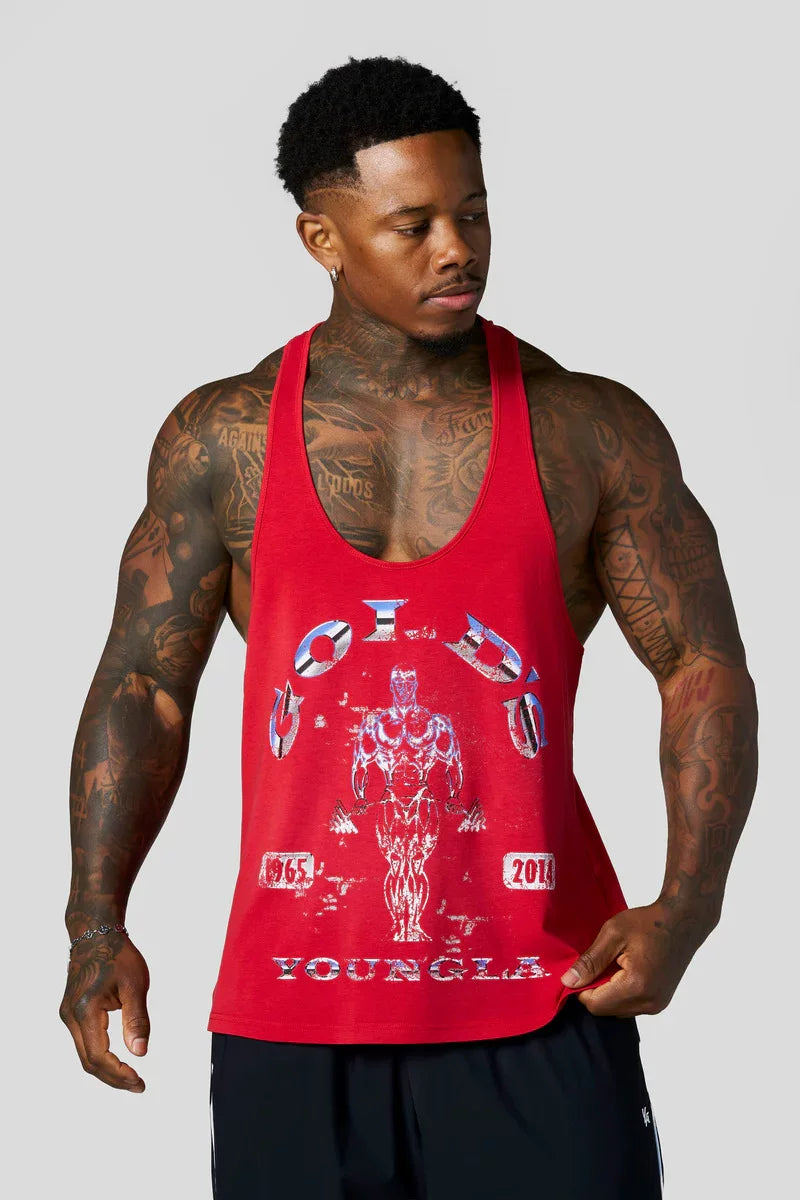 American fashion brand YOUNG LA fitness vest, quick drying breathable style, suspender, cotton loose oversized vest