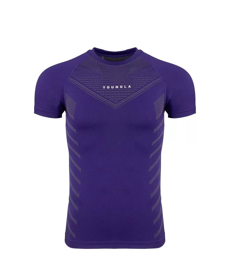 European and American trendy brand Youngla fitness clothes, sports t-shirts, high elasticity training muscle tight fitting clothes, men's short sleeves, cross-border foreign trade