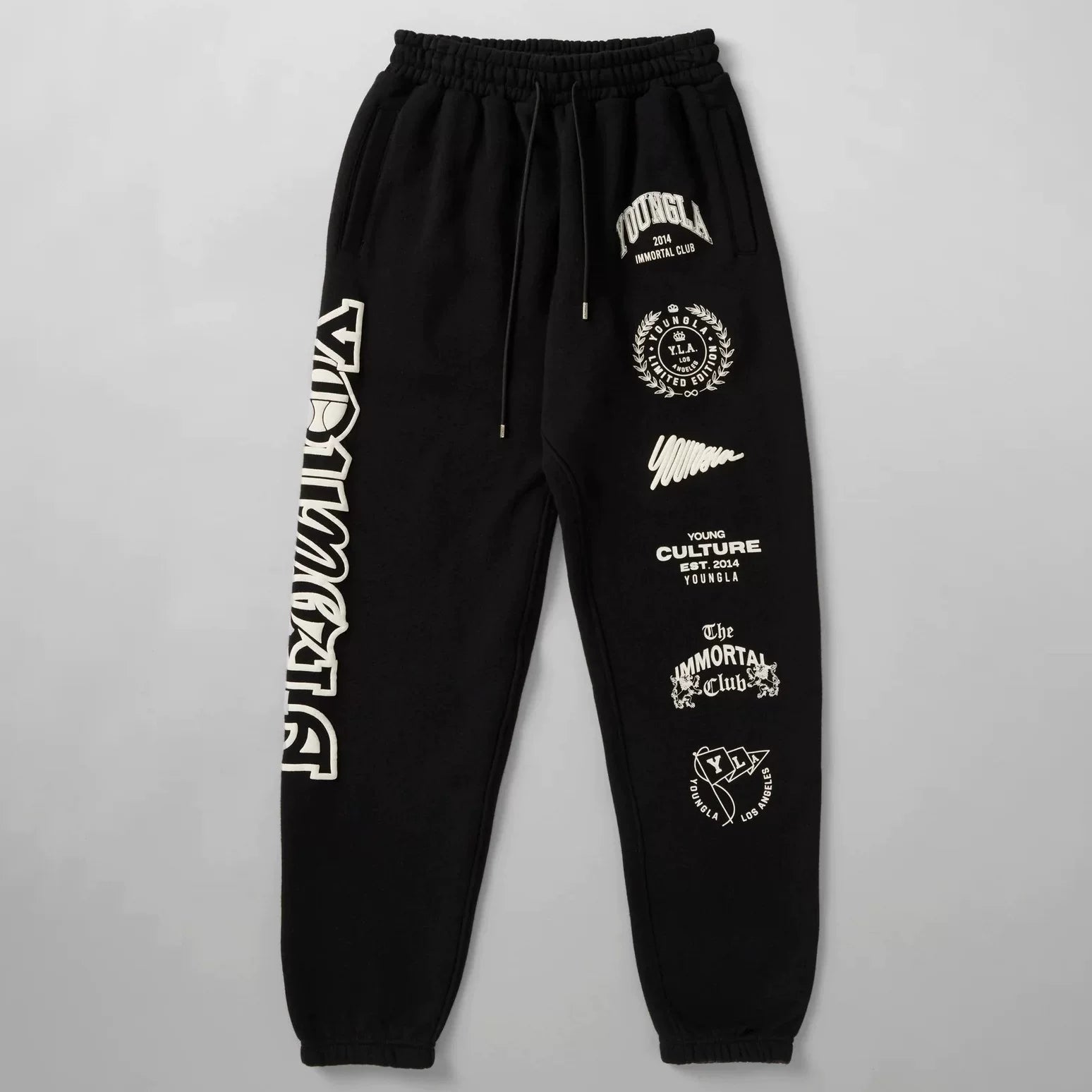Cross-border foreign trade European and American trendy brand youngLa sports trousers American muscle fitness exercise casual foot trousers