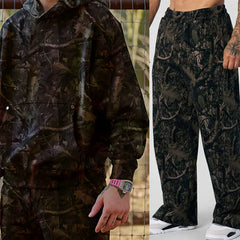 Autumn and winter new camouflage YoungLa sports suit fitness hoodie men's running casual top set cross-border foreign trade