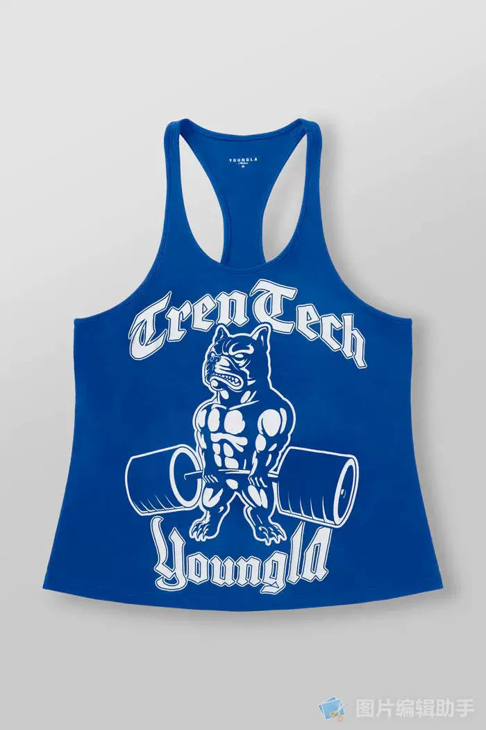 New American Fitness Training I-shaped Tank Top for Men's Sports Hurdles Sleeveless Casual Loose Running Shoulder Tank Top
