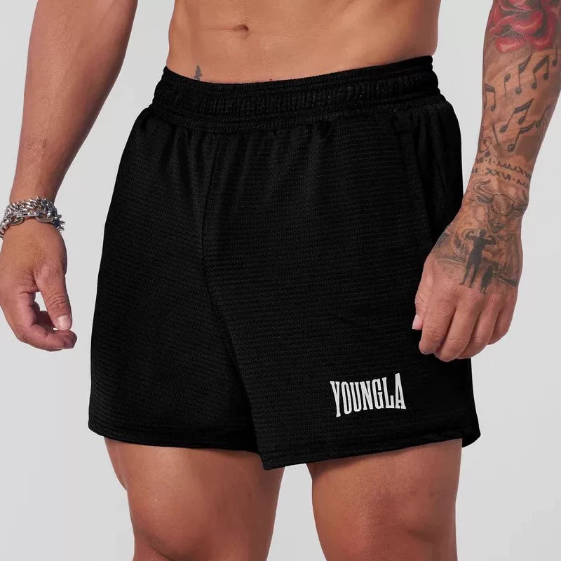 European and American trendy brand YOUNG LA casual shorts, American fitness training sports breathable quick drying three-point basketball shorts