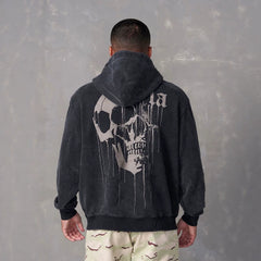 American trendy brand YOUNG LA sports hooded sweatshirt, skull head jogging men's casual fitness running top jacket
