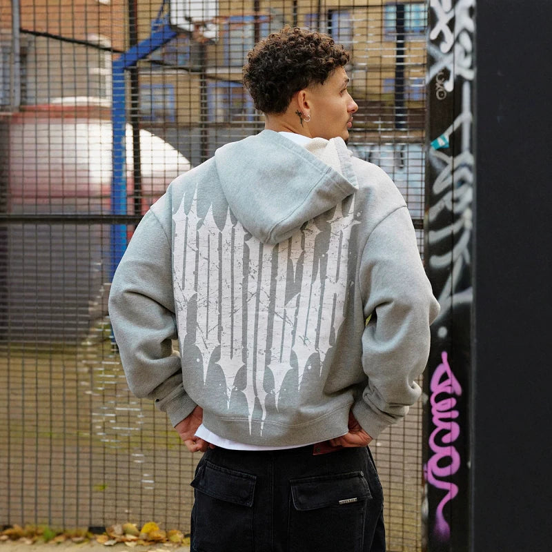 American fashion brand YOUNG LA hooded sweatshirt, fashionable jogging, casual fitness, running, zipper cardigan jacket