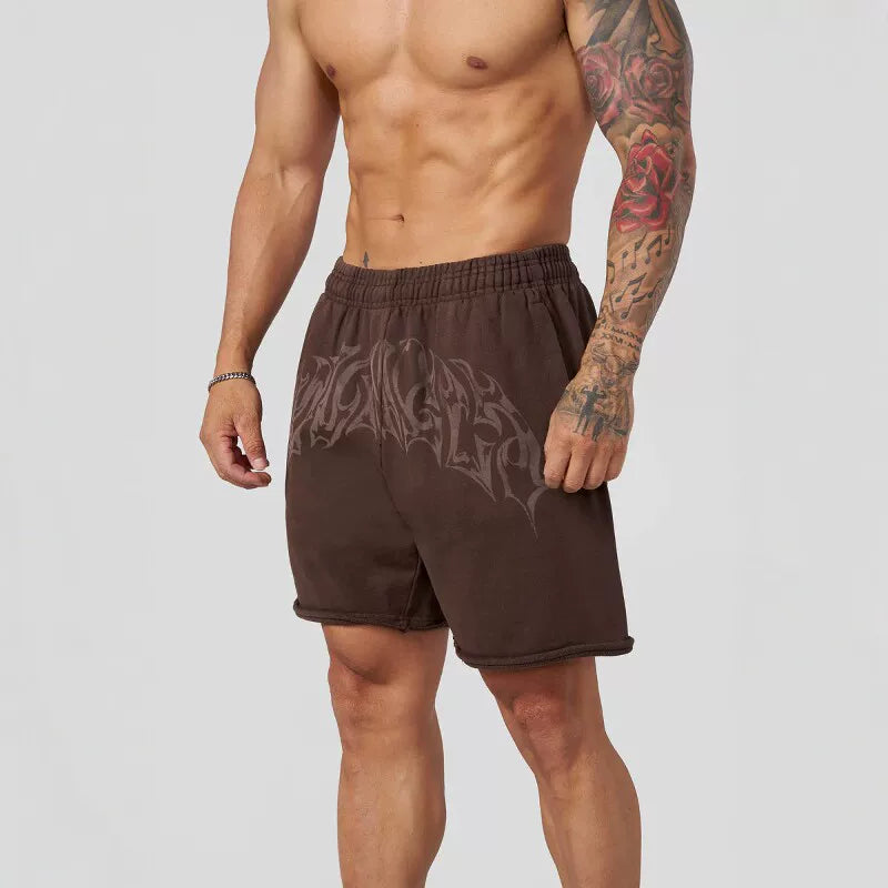 American trendy brand YOONGLA fitness letter shorts loose oversized jogging casual running loop shorts